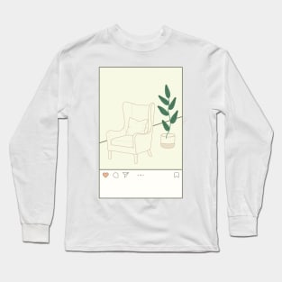 Instagram post of room illustration Long Sleeve T-Shirt